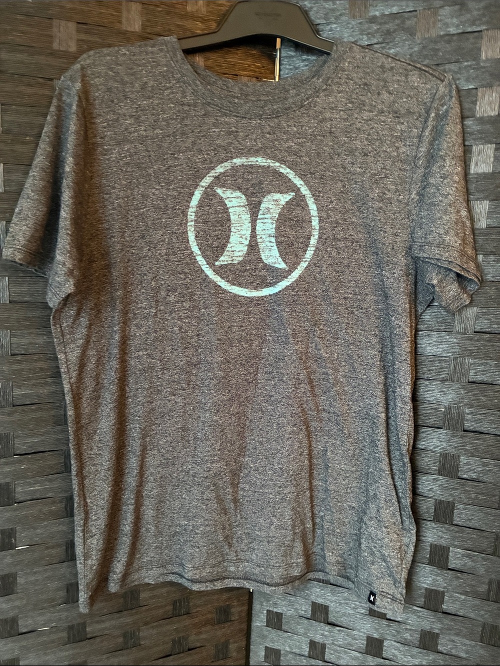 Hurley Gray Short-Sleeve Tee with Mint Logo